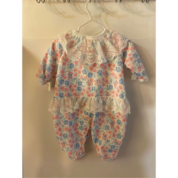 Sweet treasure romper 0/3m pink blue new Made in USA - Picture 3 of 5